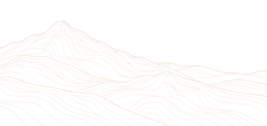 Line-art illustration of Sharp Top Mountain in Virginia’s Blue Ridge Mountains.
