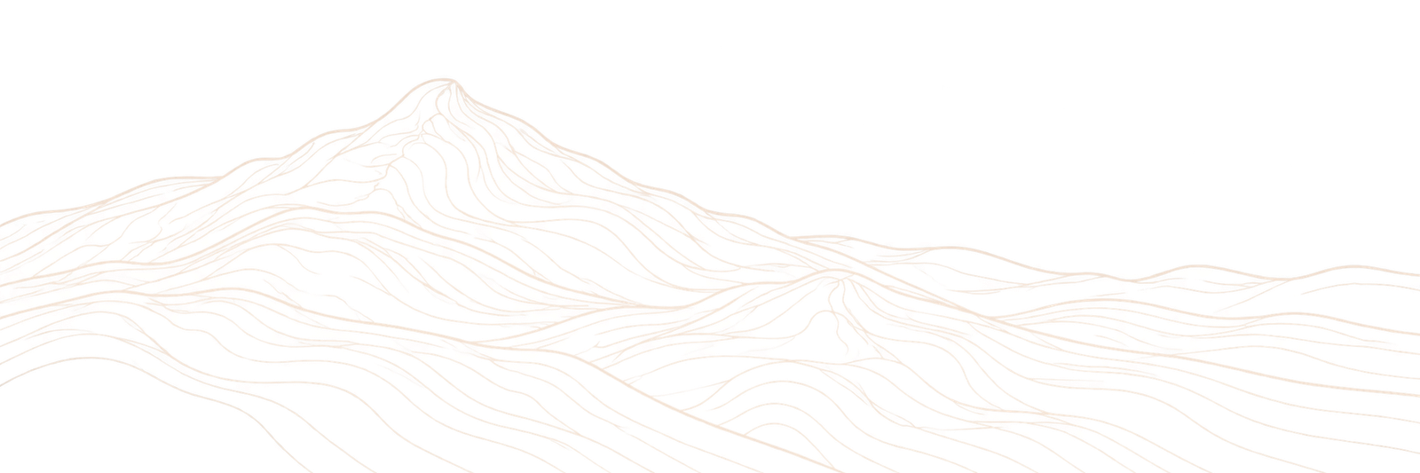 Line-art illustration of Sharp Top Mountain in Virginia’s Blue Ridge Mountains.